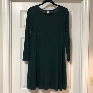 Old Navy Dark Green Long Sleeve Dress